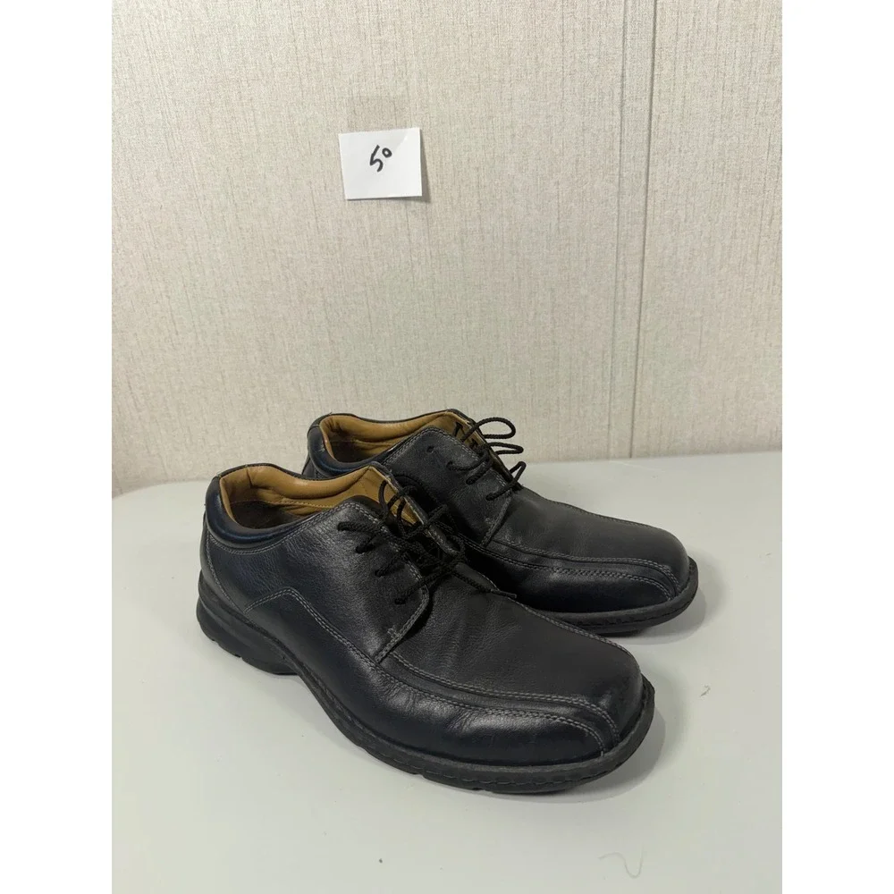 Dockers Mens Black Leather Oxford Square Toe Lace Up Dress Shoes 10.5M 90-29024